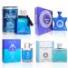 META-BOSEM Pure Shiny+Monsieur Bleu+Naval Blue+Platinum 4Pc Set Men's Cologne Blue bottle Collection Eau de Toilette Spray - Aquatic Notes - Holiday Gift (Pack of 4) Each 3.4 Fl Oz Total 13.60 Oz