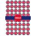 48 PRECUT Union Jack Edible Mini Cupcake Toppers - Premium Thickness SWEETENED VANILLA - wafer card disc cake decorations
