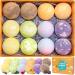 Lovely Organic Essential Oil Bath Bombs Gift Set for Women/Kids  OCGEE Travel Series with 12 Pcs Individually Wrapped Natural Dense Bath Balls(6 Unique Strong Scents)  Long Fizz Spa to Relax(12*2.1oz) Multi-Scents 12*2.1...