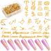 156 Pieces Nail Charms Alloy Zodiac Charms Word Message Flat Back Charms 12 Constellations Gold Zodiac Charm in 12 Styles Charm Accessories Art Nail Decoration Designer Charms for Jewelry Making