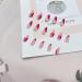Pink Almond Medium Camelia Acrylic Press-On Nails | Heart Pattern Complete Cover | Cute Fake Nails with Glue for Youth Manicure - Buy Online on GoSupps.com