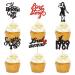 Cyodoos 24PCS Music Singe Cupcake Toppers Music Enthusiast Concert Theme Legendary Since 1989 Theme Party Birthday Birthday Cupcake Toppers for Girls Music Singer Party Cupcake Toppers Black