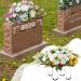 4 Pack 12 Inch Gravestone Flower Saddle for Cemetery Headstones - Rustproof Galvanized Wire Tombstone Holder with Floral Foam - Buy Online on GoSupps.com