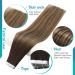 FSHINE Brown Balayage Tape-In Hair Extensions 35cm - Real Hair Ombre #2/3/27 50g - Seamless Brown to Blonde Extensions - Buy Online on GoSupps.com