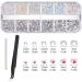 Rhinestones 2000 Pcs Nail Art Gems Clear Rhinestones Crystal AB FlatBack Rinestone Diamonds Tooth Gem with Tweezer for Nails Craft 6 Sizes - Buy Online on GoSupps.com