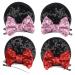 2 Pairs Mouse Ears Hair Clip , Mouse Hair Barrettes Bow Ear Clip for Theme Birthday Party Favor Decoration Red and Pink