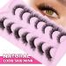 Buy 7 Pairs Cat Eye False Eyelashes - Natural Look Mink Fluffy 15mm 6D Volume Wispy Strip Lashes by PHKERATA - International Shipping Available - Buy Online on GoSupps.com