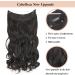 Cybelleza 18inch Long Curly Hair Extension Invisible Secret Wire Crown Hair Extensions Clip in One Piece Wavy Natural Synthetic Hairpiece for Women (Dark Brown) 18" - Curly Dark Brown - Buy Online on GoSupps.com