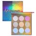 UCANBE Kaleidoscope Holographic Highlighter Makeup Palette Kit 9 Color Polarized Shimmer Illuminating Glow Highlighting Bronzers Powder Set Laser Outer Packaging with Mirror Cosmetics Kaleidoscope Palette