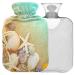 Naanle mussels Seestern heat bottle with reference transparent hot water bottle 1l heat bottle for bed hand feet warmer pain relief heat and cold therapy