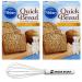 Pillsbury Quick Bread Banana Bread and Muffin Mix 14 Oz (Pack of 2) Bundle With Snack Scout Whisk