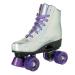 YYW Roller Skate for Women Men Light up Wheel: Double Roller Skater High-top PU Leather Roller Skate Shoes Adjustable PU Roller Skates with Four Piles for Adult Girls Beginners 40-US Woman 9 Purple Glossy Flash