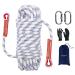 EMEKIAN 10mm/12mm/14mm Indoor Outdoor Climbing Rope, Static Rock Climbing Rope for Escape Rope, Ice Climbing Equipment, Fire Safety Rescue Rope, with Non-Slip Gloves White 14mm/98ft