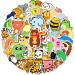 100pcs Cute Animal Stickers Laptop Decal Water Bottle Stickers for Kids Teens Girls Boys Frog Penguin Fox Panda Elephant Stickers Rainbow Color