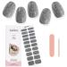 Kalolary Gel Nail Polish Strips Nail Gel Art Sticker Waterproof Full Nail Wraps Decal Sets with Nail File and Stick for Women Girls Nail Art Decor (UV/LED Lamp Required) (Shiny Grey)