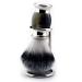 Shaving brush with stand made of synthetic hair synthetic hair and metal handle