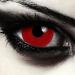 Design lens completely red large colored contact lenses mini sclera 17mm diameter 1 pair (2 pieces) + storage container (Red Giant)