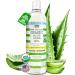 USDA Certified Organic Aloe Vera Gel 12 oz - 100% Pure Cold Pressed Hand Harvested Unscented Chemical-Free - Skin & Hair Care Sunburn Relief Made in USA