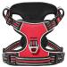 Heele dog crockery breast harness for dogs running harness dog with lockable snap lock adjustable reflective dog harness open on the neck anti-train dog harness red l l-breastcuff: 43-86cm lock-red
