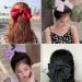 Bow Hair Clip Set for Women - 2pcs Big Bowknot Hairpins with Ribbon | French Hair Barrettes in Solid Black White | Soft Satin Silky Hair Accessories for Girls - Buy Online on GoSupps.com