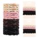 Hair Ties Thick Hair Bands - Ponytail Holders for Women Girls Men Hair Tie Bracelets Black Elastics Cute Hair Accessories 16Pcs(Black Brown Beige Pink) 16 Black Brown Beige Pink