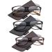 3 Value Pack Bifocal Reading Glasses Rectangle Frame Unisex Bi Focal Reading Glasses 1.75 with Pouches 1.75 X 3 Pack - Tortiose Black & Brown