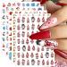KALEFUL Christmas Nail Stickers 12 Sheets Self-Adhesive Nail Decal Santa Claus Gnome Snowflake Snowman Elk Winter Nail Art Decoration Design Supplies
