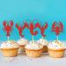 Cyodoos 24Pcs Crawfish Cupcake Toppers Lobster Cupcake Food Picks Bridal Shower Sea Animal Theme Baby Shower Kids Birthday Party Cake Decorations Supplies Crawfish2 - Buy Online on GoSupps.com
