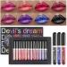 Dulele lipstick set 12 colors shiny liquid waterproof long-lasting metallic glittering matt lip gloss set cosmetics make-up for Halloween festival and vacation