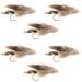 The Fly Fishing Place Muddler Minnow Fly Fishing Classic Bass and Trout Snakes Set of 6 Fly Hooks Size 6