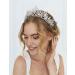 SWEETV Silver Crystal Princess Tiara Crown for Women - Bridal Hair Accessory for Wedding, Prom, Quinceanera & Cosplay - Buy Online on GoSupps.com