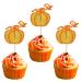 Pack of 24 Pumpkin Cake Decorations Glitter Autumn Theme Cupcake Toppers Halloween Cake Decorations for Pumpkin Theme Baby Shower Thanksgiving Birthday Party Cake Decorations Gold Gold Style4