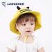 LANGZHEN Beach Sun Protection Hat for Baby Girls - Yellow Bee Design | Adjustable Wide Brim Toddler Kids Hat with Chin Strap for Summer Play - Buy Online on GoSupps.com