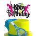 Women's Tennis Cake Topper for Girls Tennis Happy Birthday Cake Toppers Decorations Glitter Girl Tennis Theme Birthday Party Supplies