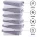 12 Pack Premium Quick Drying Microfiber Washcloths Set - Soft Coral Velvet, Highly Absorbent - Bath, Spa, Facial, Fingertip Towel - Grey & White - Buy Online on GoSupps.com