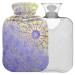 NAANLE hot water bottle with cover mandala flower transparent hot water bottle 2l large hot hot water bottle for menstrual cramps pain relief handfoots heat and cold therapy