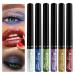 Colored Eyeliners Liquid Eye Shadow Pigmented Eye Liner 6 Colors | Long Lasting Glitter Eyeshadow Waterproof Shimmer Eyeliner Eye Glitter for Festival Eye Makeup Rowces