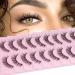 Clear Band Lashes Natural Look Short False Eyelashes Faux Mink Fluffy Wispy Lashes Multi layered Invisible Band Eyelashes D Curl Russian Strip Lash Strip Knot-Free Lash  Soft Light Reusable 10 Pairs Eyelash by Winifred M...