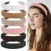 COCIDE 6 Pcs Headband for Women Solid Simple Headbands for Women Plain Soft Cloth Head Band No Slip Fashion Girls Pink Hair Bands Cute Hair Hoops hair Accessories Pack of 6