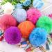 BQTQ 160 Pieces Fluffy Pom Pom Keychain Set - Bright Gold Key Ring with Faux Fur Balls for Hats, Shoes and DIY Projects - Buy Online on GoSupps.com