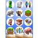 Pre-Cut Minecraft 1A Edible Stand up Wafer Paper Cupcake Toppers Cake Decorations Birthday Party (12)
