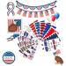 JERCLITY 4th of July Nail Wraps - Patriotic American Flag Nail Strips with Nail File - Buy Online on GoSupps.com