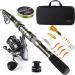Sougayilang Fishing Rod Combos with Telescopic Fishing Pole Spinning Reels Fishing Carrier Bag for Travel Saltwater Freshwater Fishing 1.8M/5.91FT A-fishing Full Kits With Carrier Case