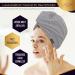 LUXTOGO Fast Dry Hair Towel Turban - 100% Cotton Super Absorbent Gray Checkered - 2 Pack High-Quality Hair Wrap with Button & Elastic - Buy Online on GoSupps.com