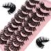 False Eyelashes Russian Strip Lashes 10 Pairs Reusable Natural Look 7D Faux Mink Lashes Fluffy Volume Wispy Fake Eyelashes Handmade Thick Soft Long Dramatic Eyelashes for Makeup (7D31)
