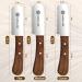 FLAMIA & JABZ Professional Dog Grooming Hand Stripping Knife Stripper Trimmer Tool Red Meranti Wooded Handle Non Slip Grip with Tripping Stainless Steel Blade (3 Piece Pack Right Handed) Right Handed 3 Piece Pack - Buy Online on GoSupps.com