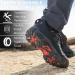 SHULOOK Men's Waterproof Hiking Shoes - Non Slip Lightweight Ankle Boots, Size 13 Black/Red - Buy Online on GoSupps.com