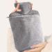 2L Large Grey Fluffy Hot Water Bottle with Zipper Cover - Furry Faux Fur, Pain Relief, Easy On/Off - Ideal Gift for Men & Women - Buy Online on GoSupps.com