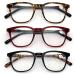 V.W.E. 3 Pairs Classic Readers - Spring Hinge Unisex Oval Retro Key Hole Reading Glasses - Magnification 3 Pairs (Tortoise/Maroon/Black) 3.5 x