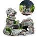 2PCS Aquarium Rock Cave Decoration with Green Grass | Resin Fish & Shrimp Hiding Accessories | Mountain View 11x9x11cm & 10x5.5x10cm - Buy Online on GoSupps.com
